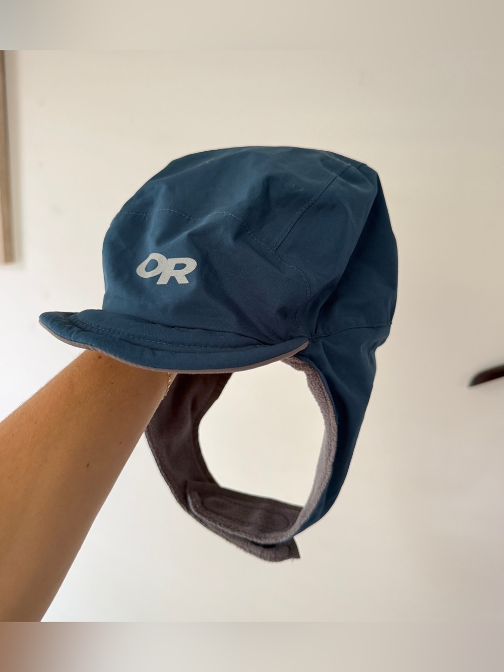 Men’s Outdoor Research Rando Cap Gore-Tex Fleece Lined Ear Flap L Teal Grey